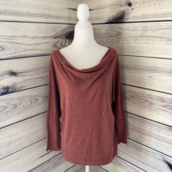 Lucy & Laurel Red Heather Drape Neck Top - Picture 1 of 6